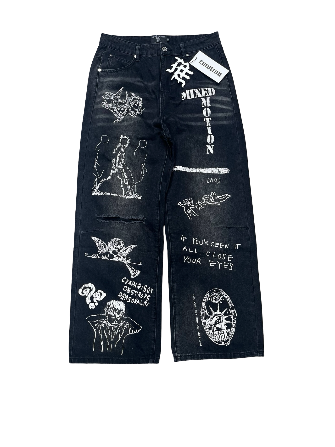 Mixed Emotion "Black Canvas" Denim Jeans
