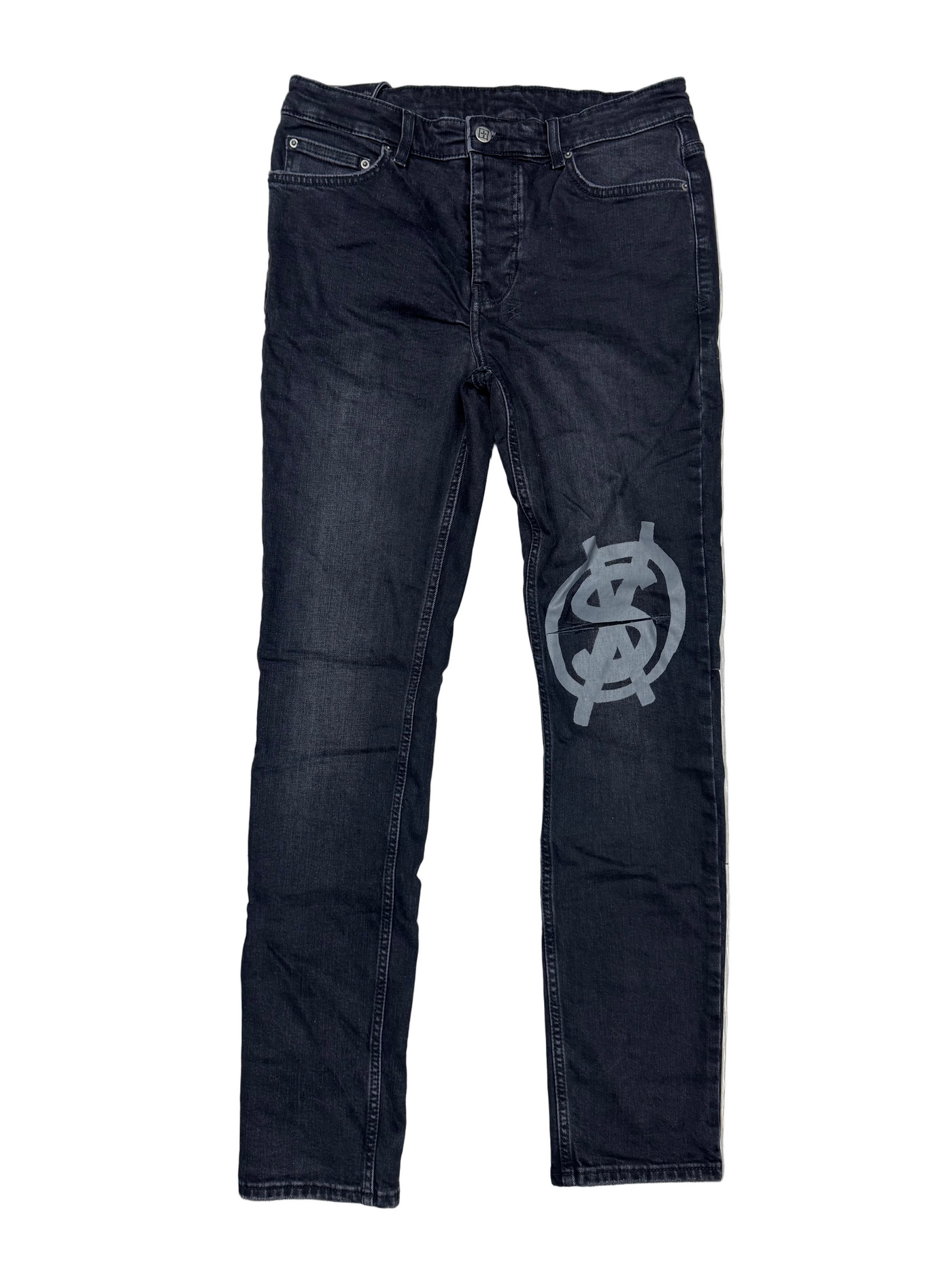 Ksubi Black Knee Logo Jeans
