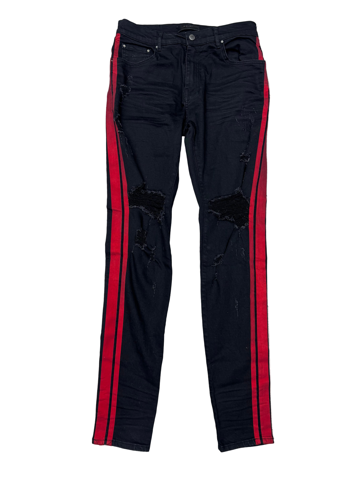 AMIRI Mx2 Black Red Stripe Jeans