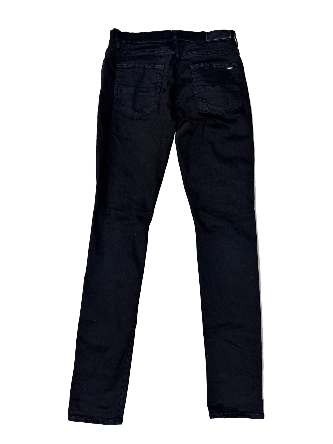 Amiri Knee Hole Plain Black Denim Jeans