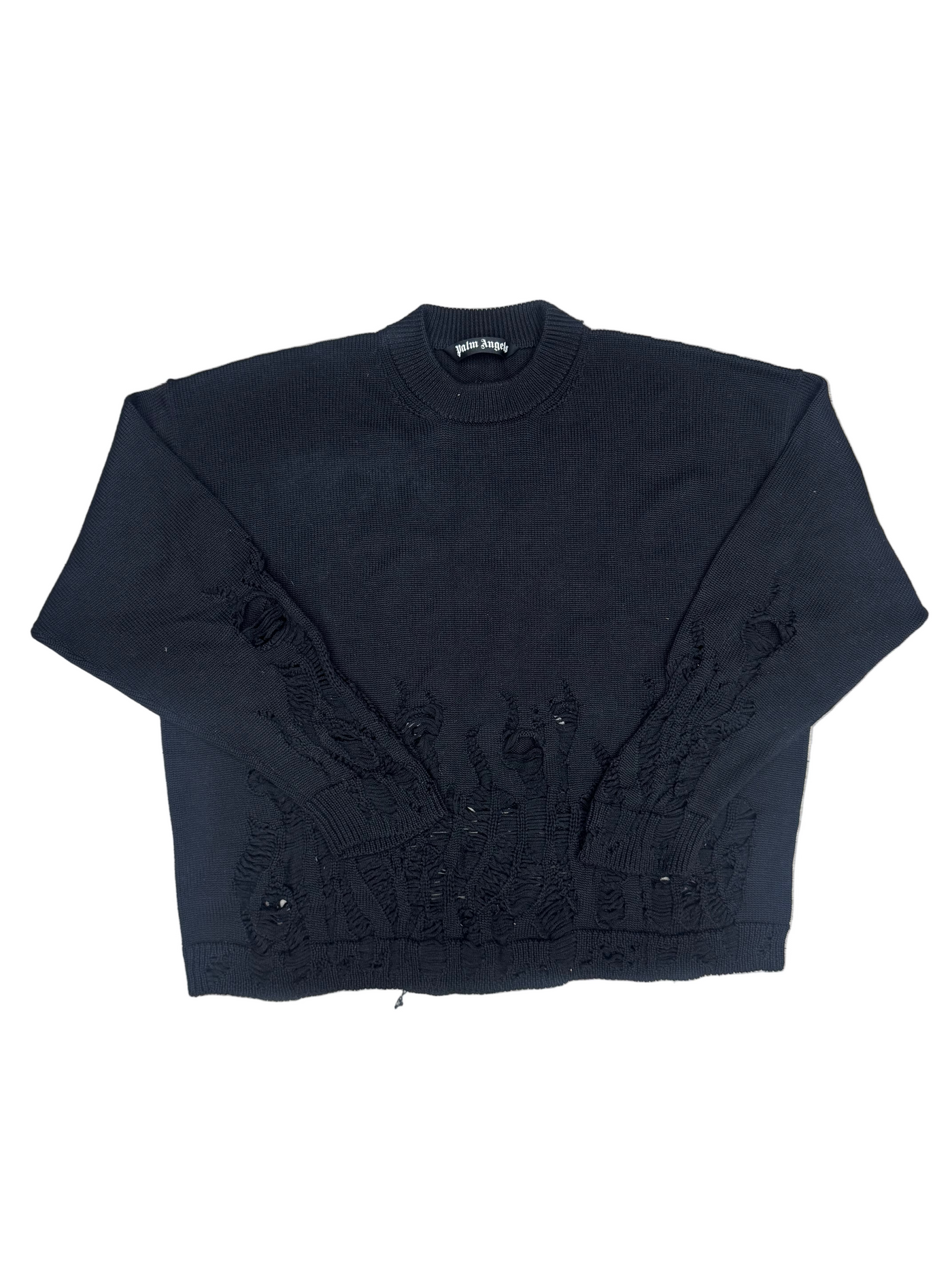 Palm Angels Distressed Flames Sweater