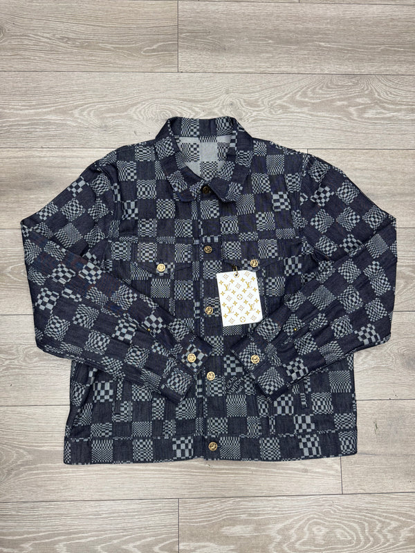 Louis Vuitton Distorted Damier Washed Denim Jacket