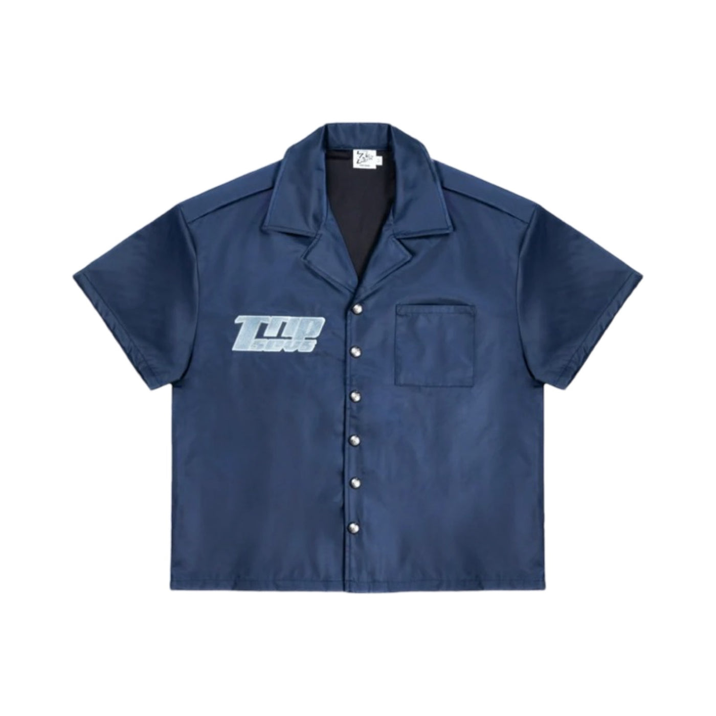 Triple Sevens Nylon Button Up Shirt Navy