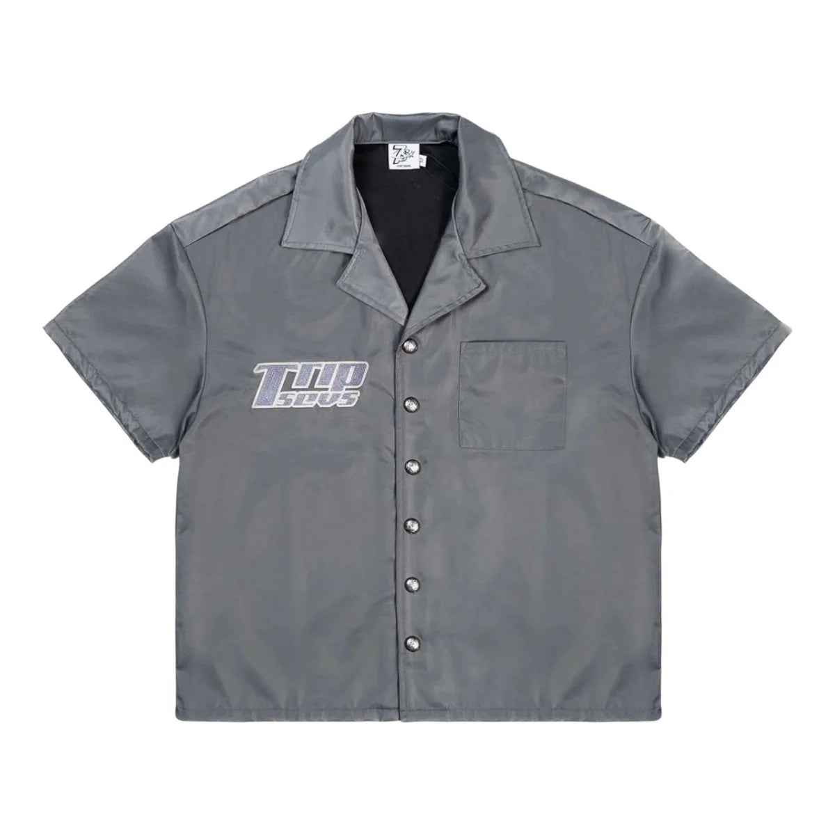 Triple Sevens Nylon Button Up Shirt Grey