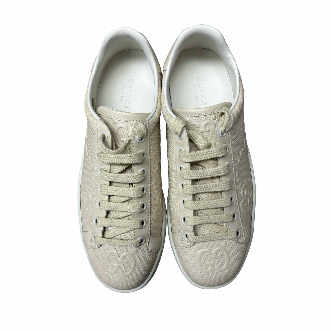 Gucci Ace 'GG Embossed' Sneakers Cream