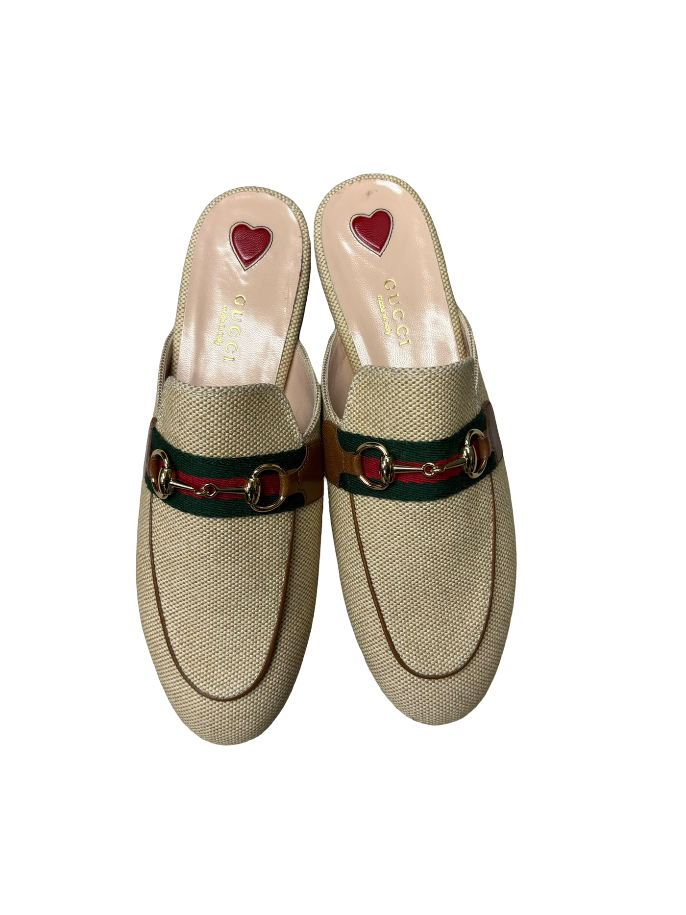 Gucci Princetown Canvas Mules