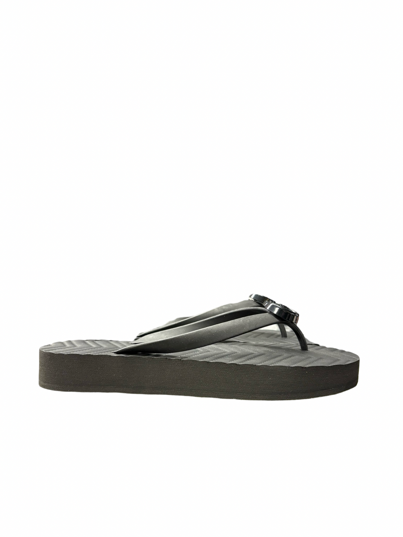 Gucci GG Rubber Thong Sandals Black