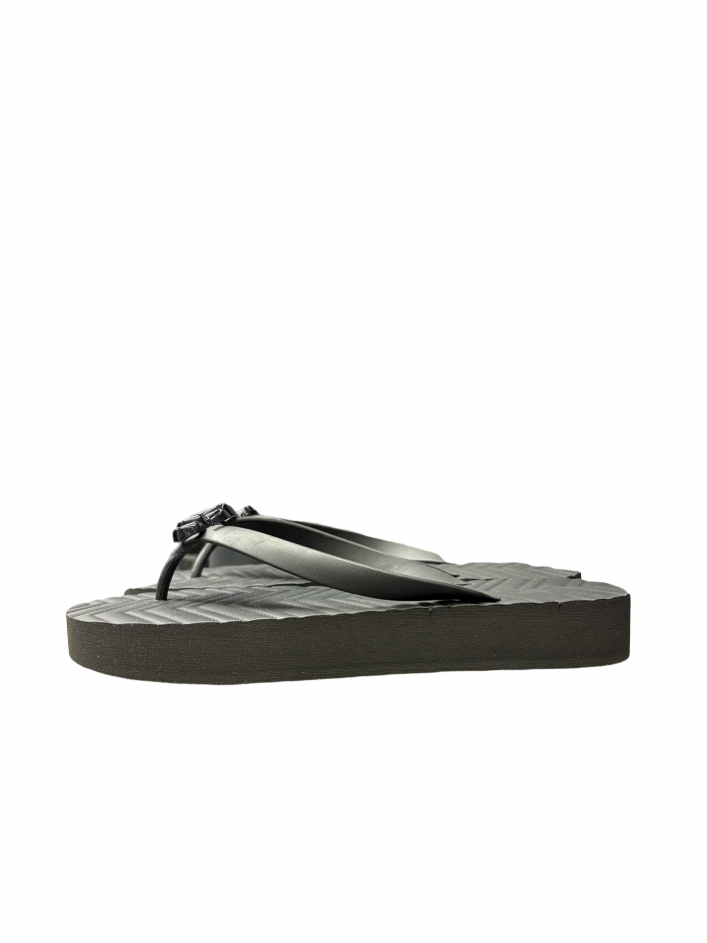 Gucci GG Rubber Thong Sandals Black