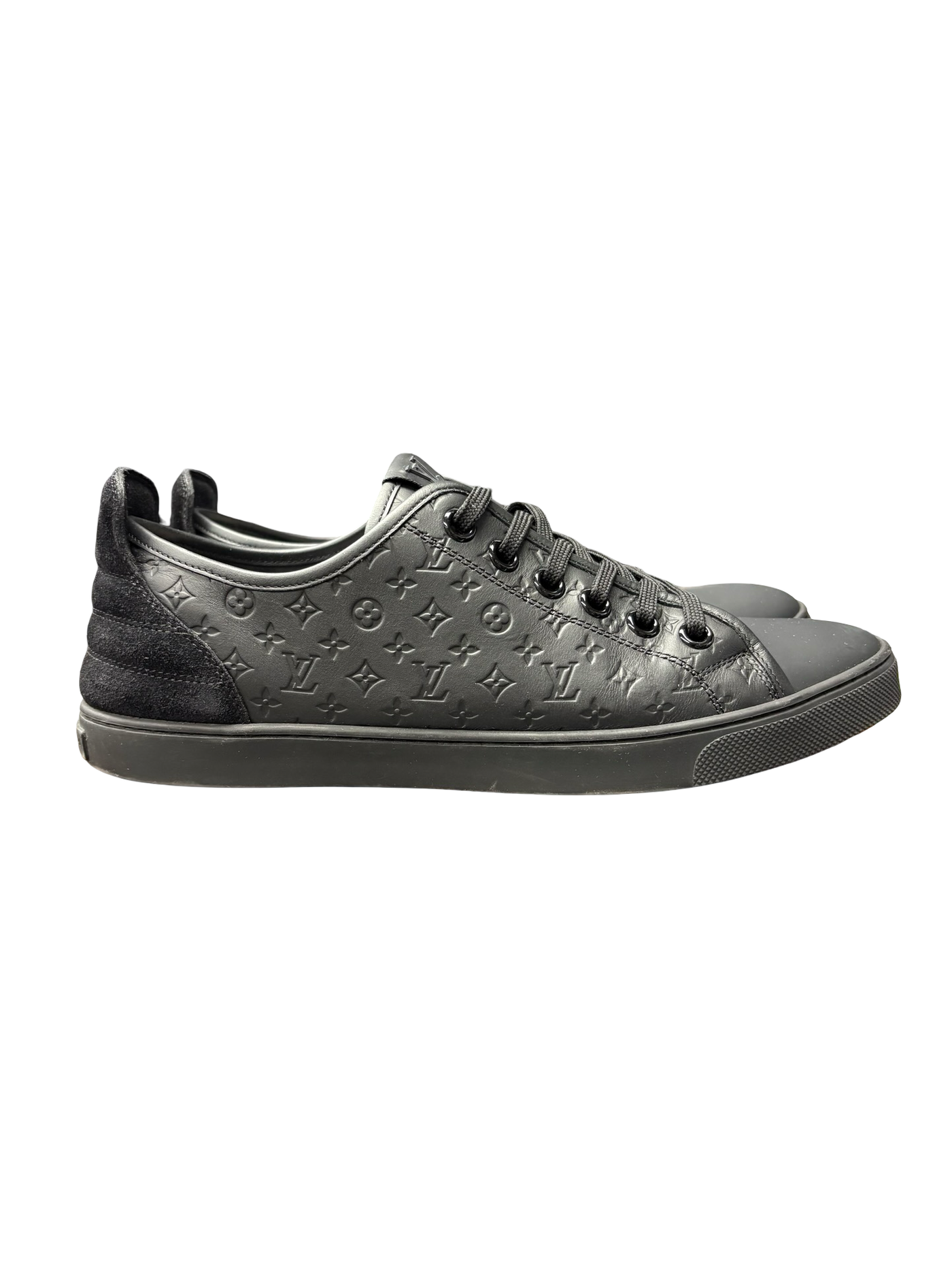 Louis Vuitton CalfSkin Embossed Monogram Punchy Sneakers Black