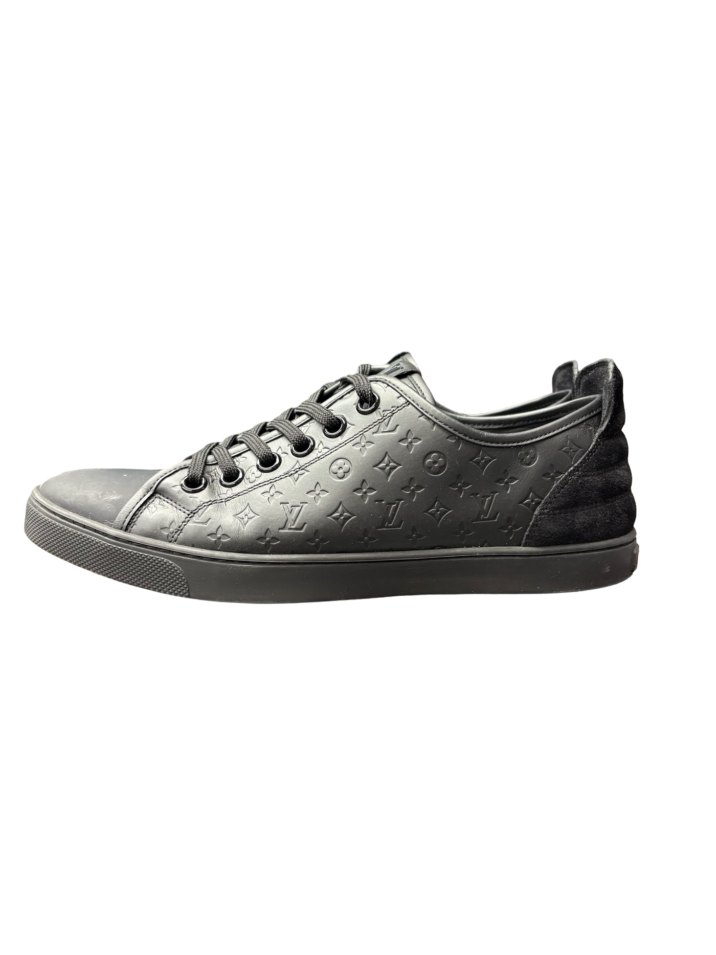 Louis Vuitton CalfSkin Embossed Monogram Punchy Sneakers Black