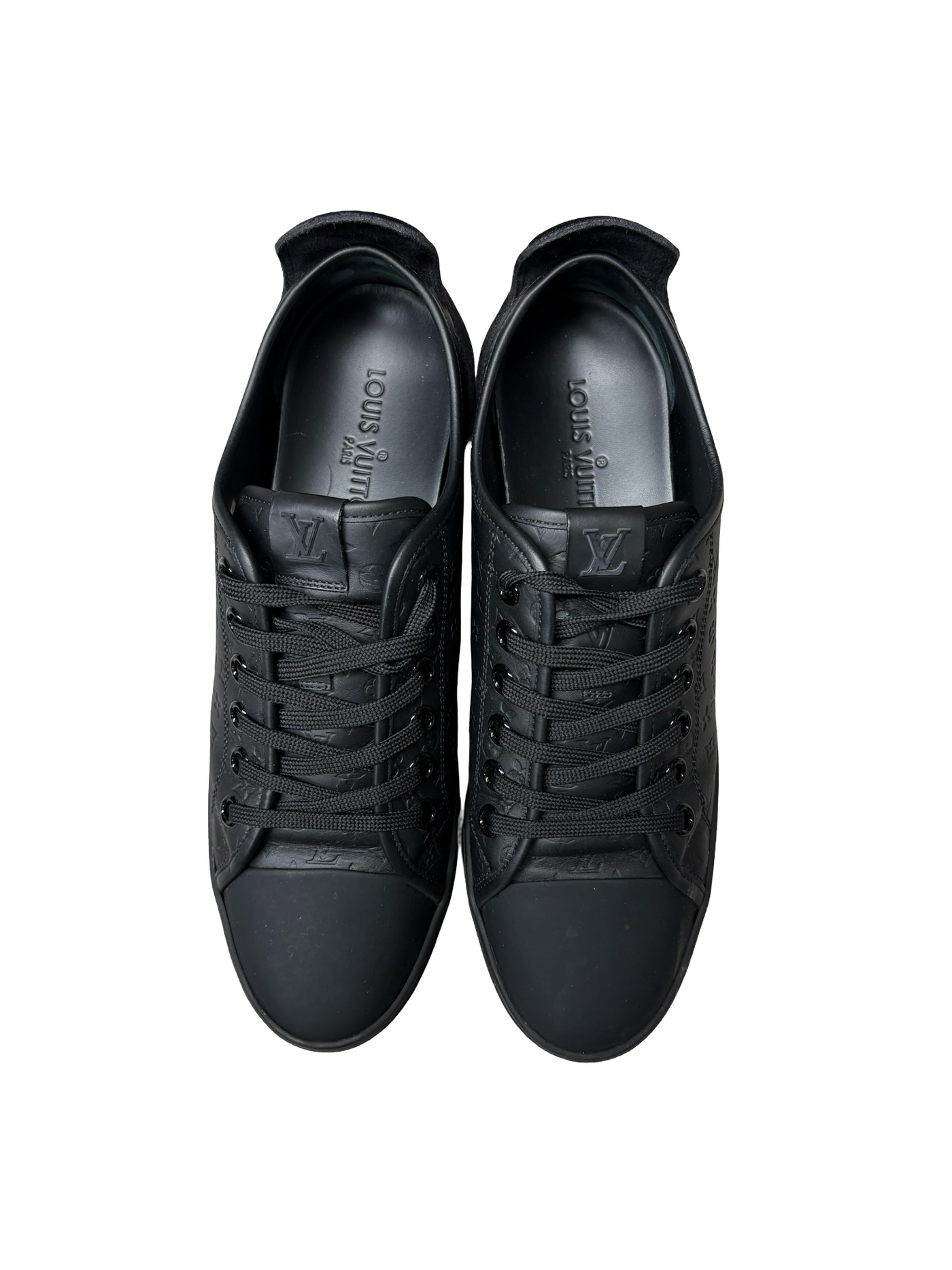 Louis Vuitton CalfSkin Embossed Monogram Punchy Sneakers Black