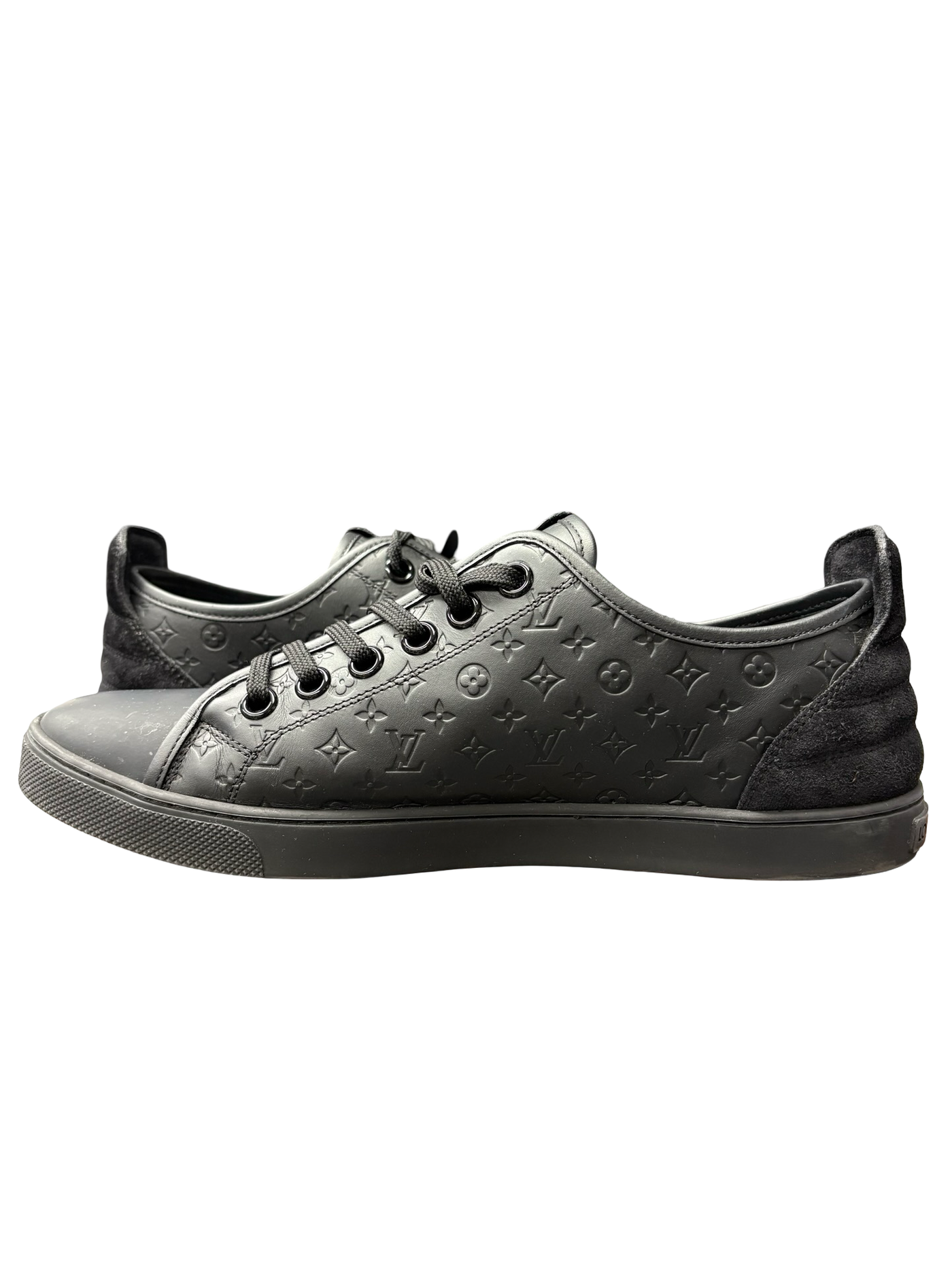 Louis Vuitton CalfSkin Embossed Monogram Punchy Sneakers Black