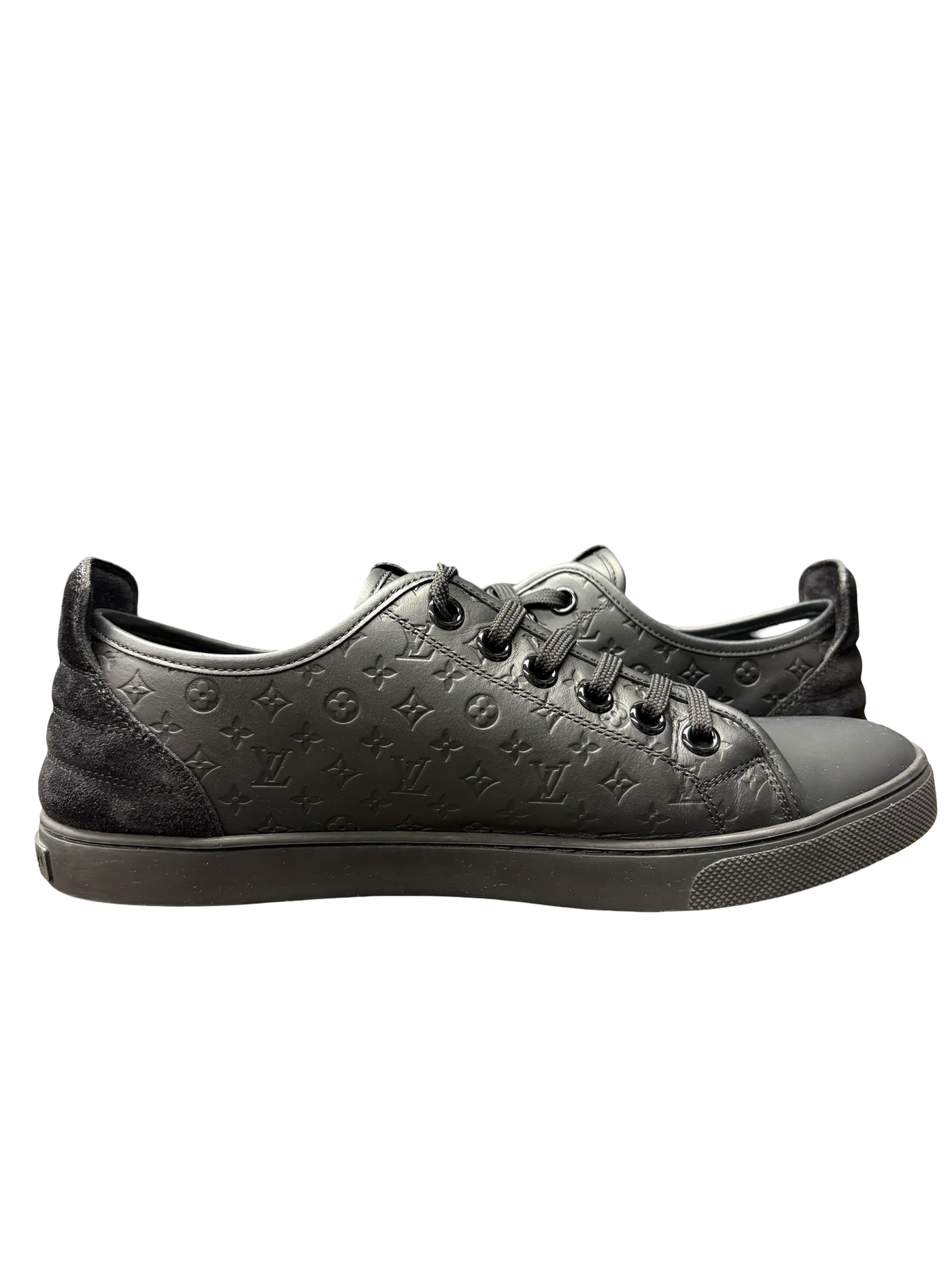 Louis Vuitton CalfSkin Embossed Monogram Punchy Sneakers Black