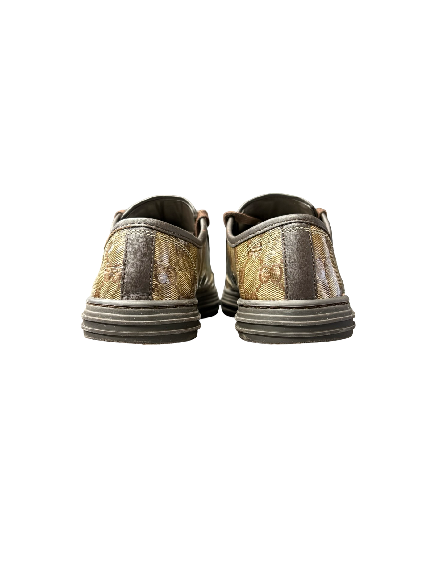 Gucci GG Leather Canvas Sneakers Brown