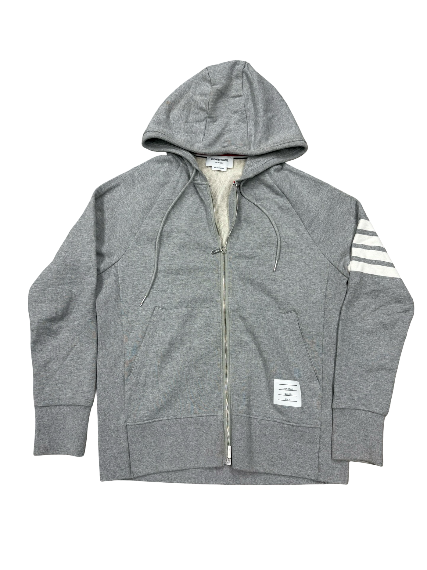 Thom Browne Zip Up Hoodie Gray