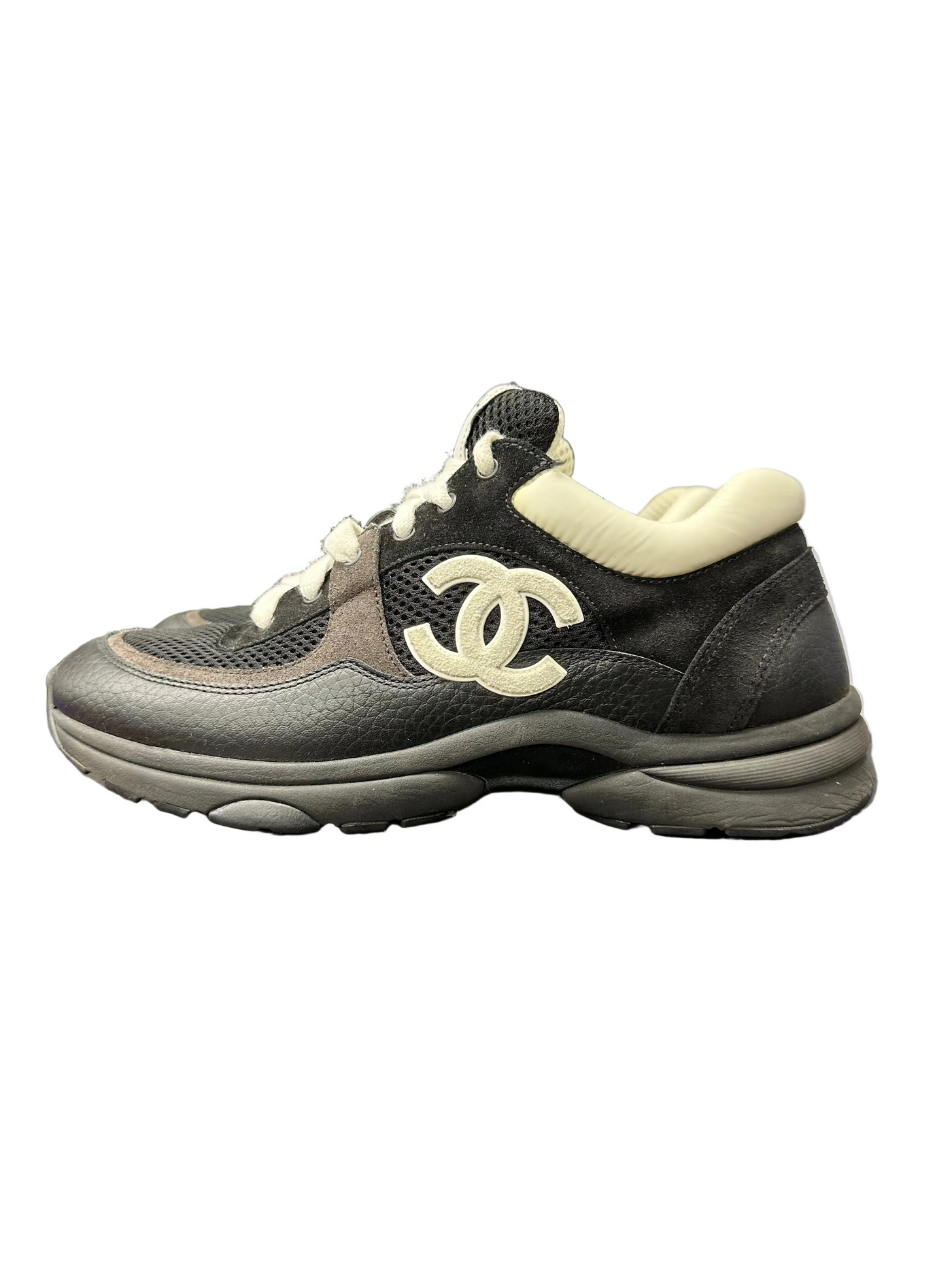 Chanel CC Logo Black & White Sneakers