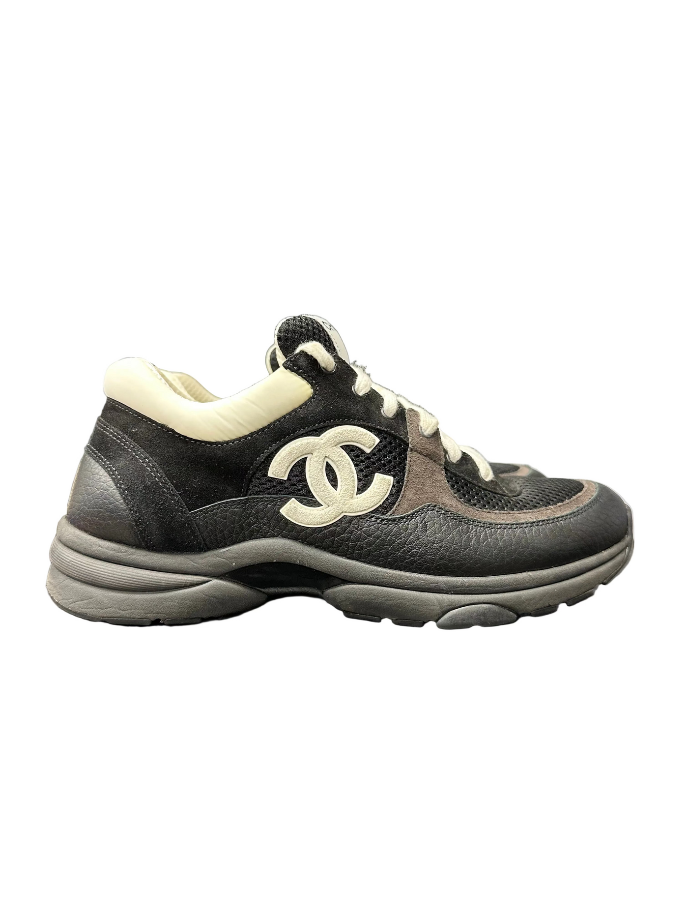 Chanel CC Logo Black & White Sneakers