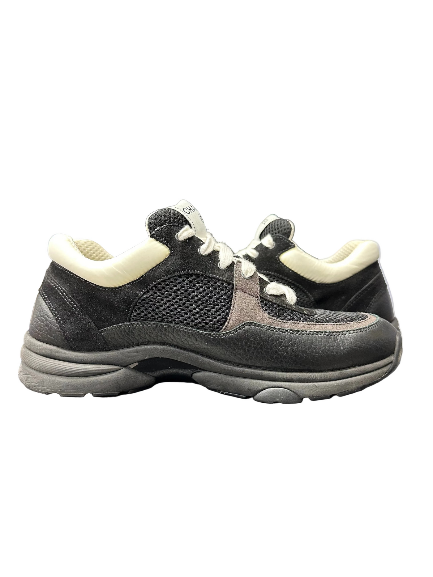 Chanel CC Logo Black & White Sneakers
