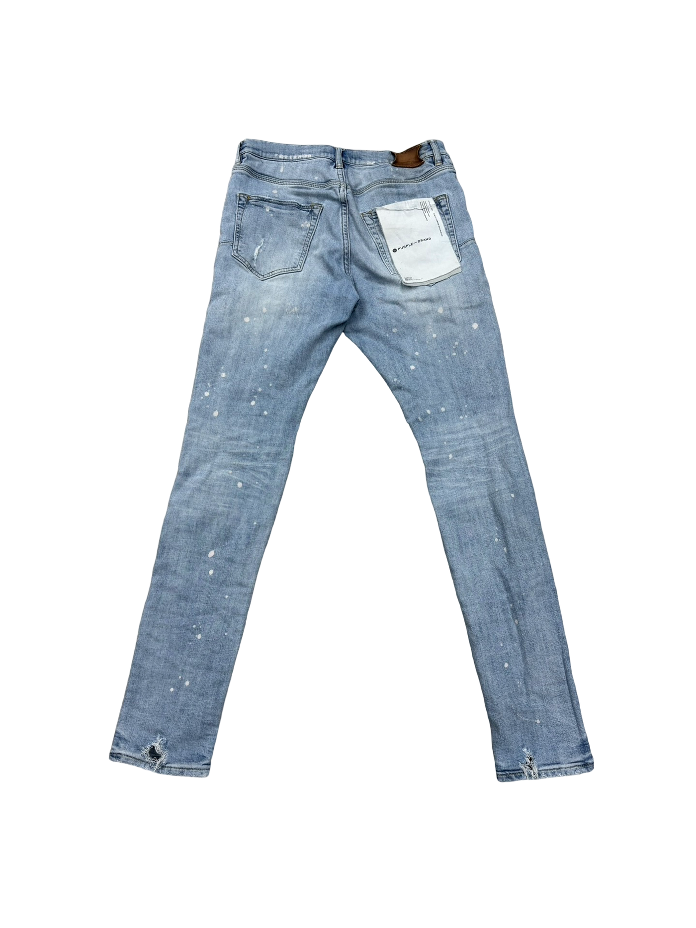 Purple Brand Distressed Paint Splatter Slim-Straight Jeans Blue
