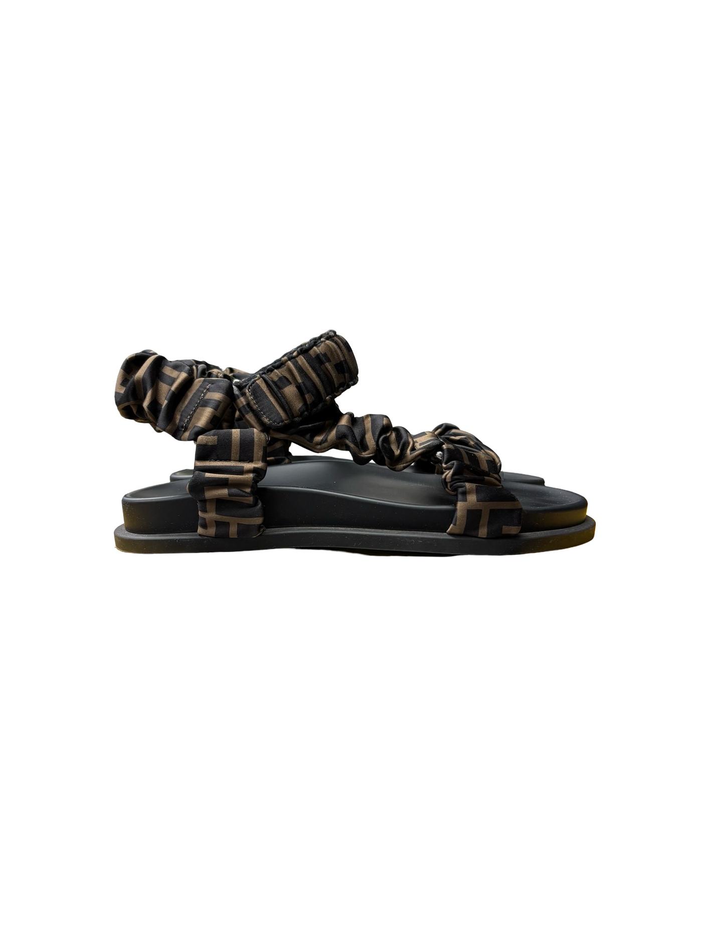 Fendi Feel Ruched Monogram Sandals