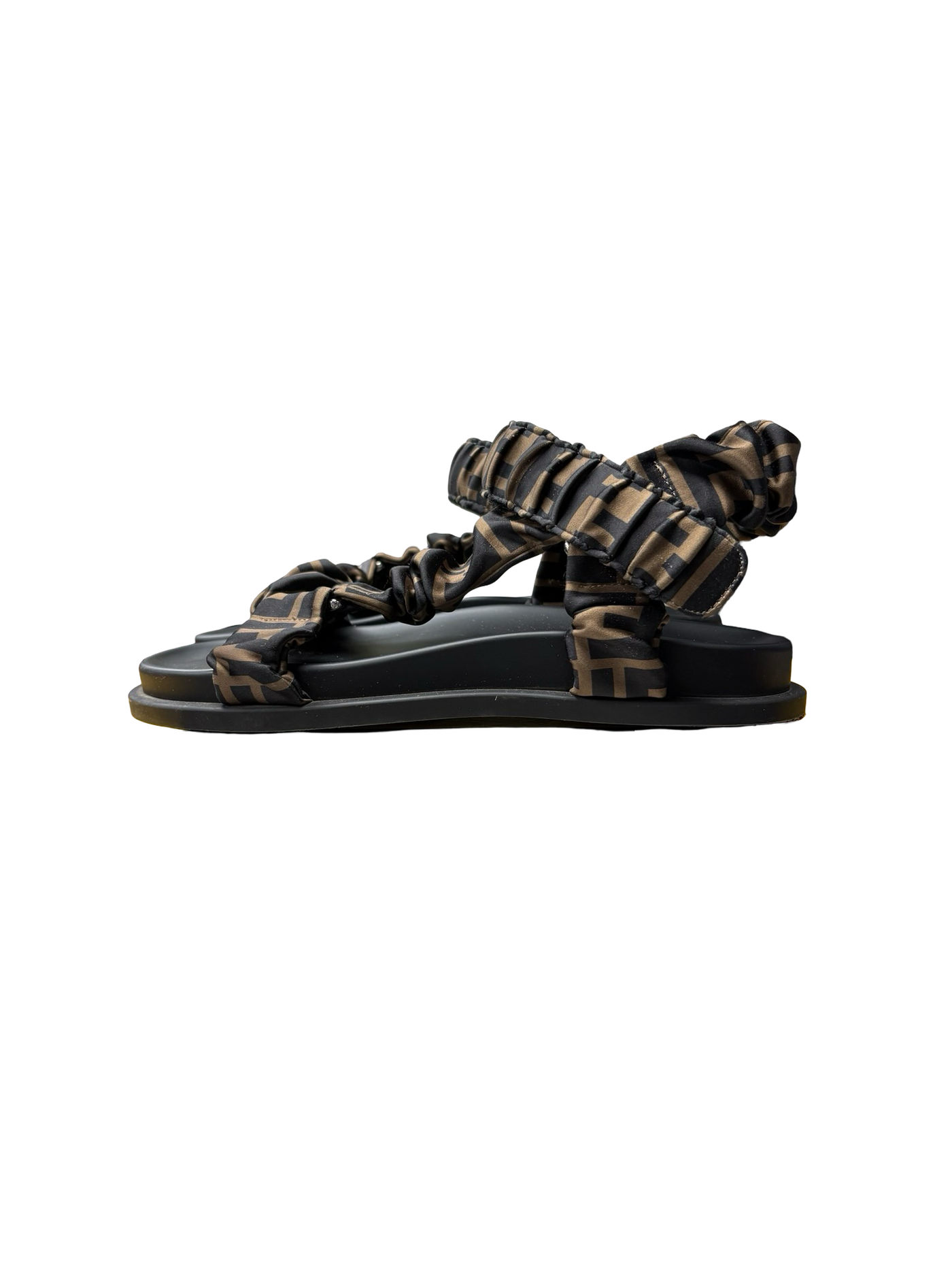 Fendi Feel Ruched Monogram Sandals