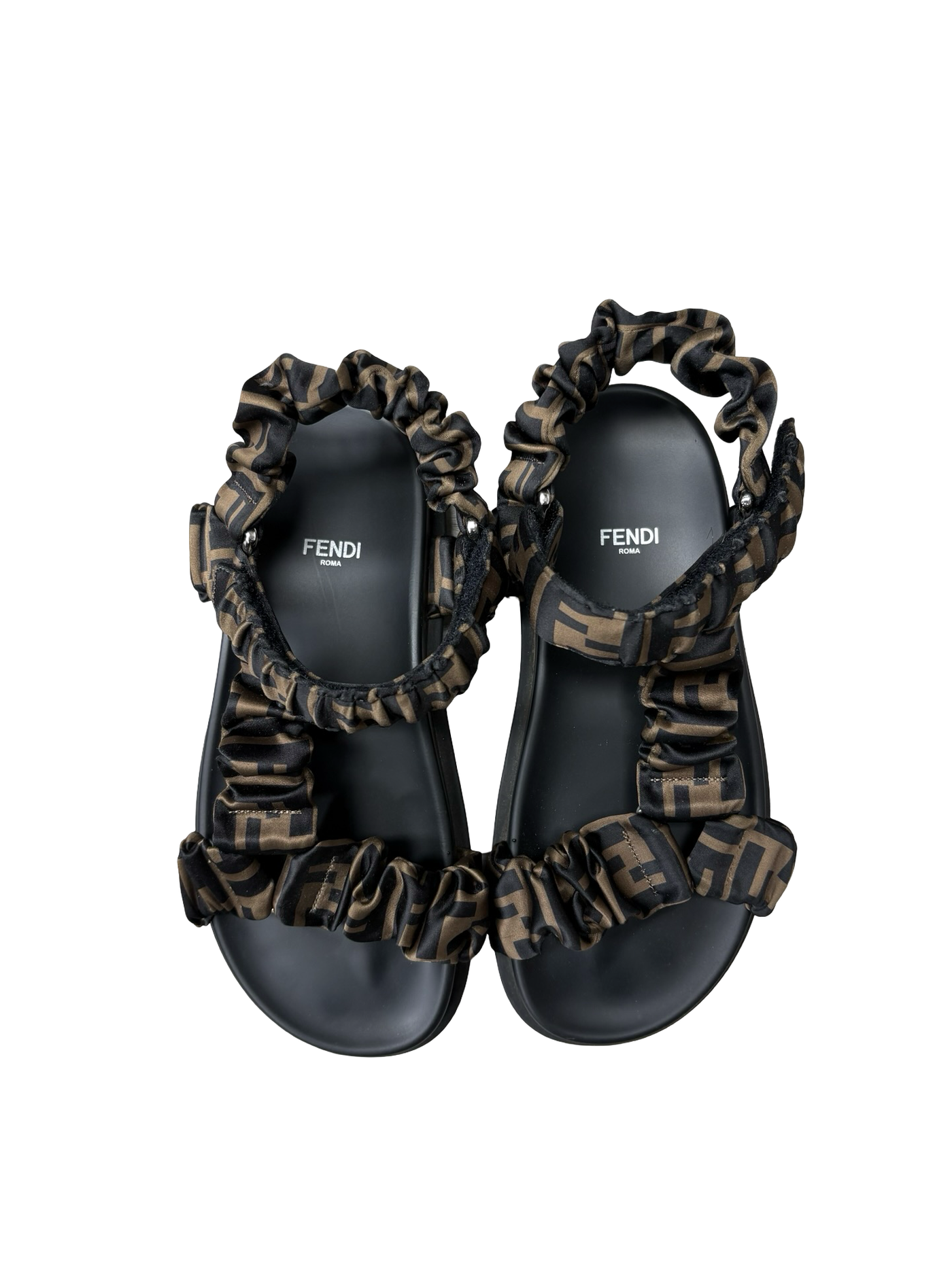 Fendi Feel Ruched Monogram Sandals
