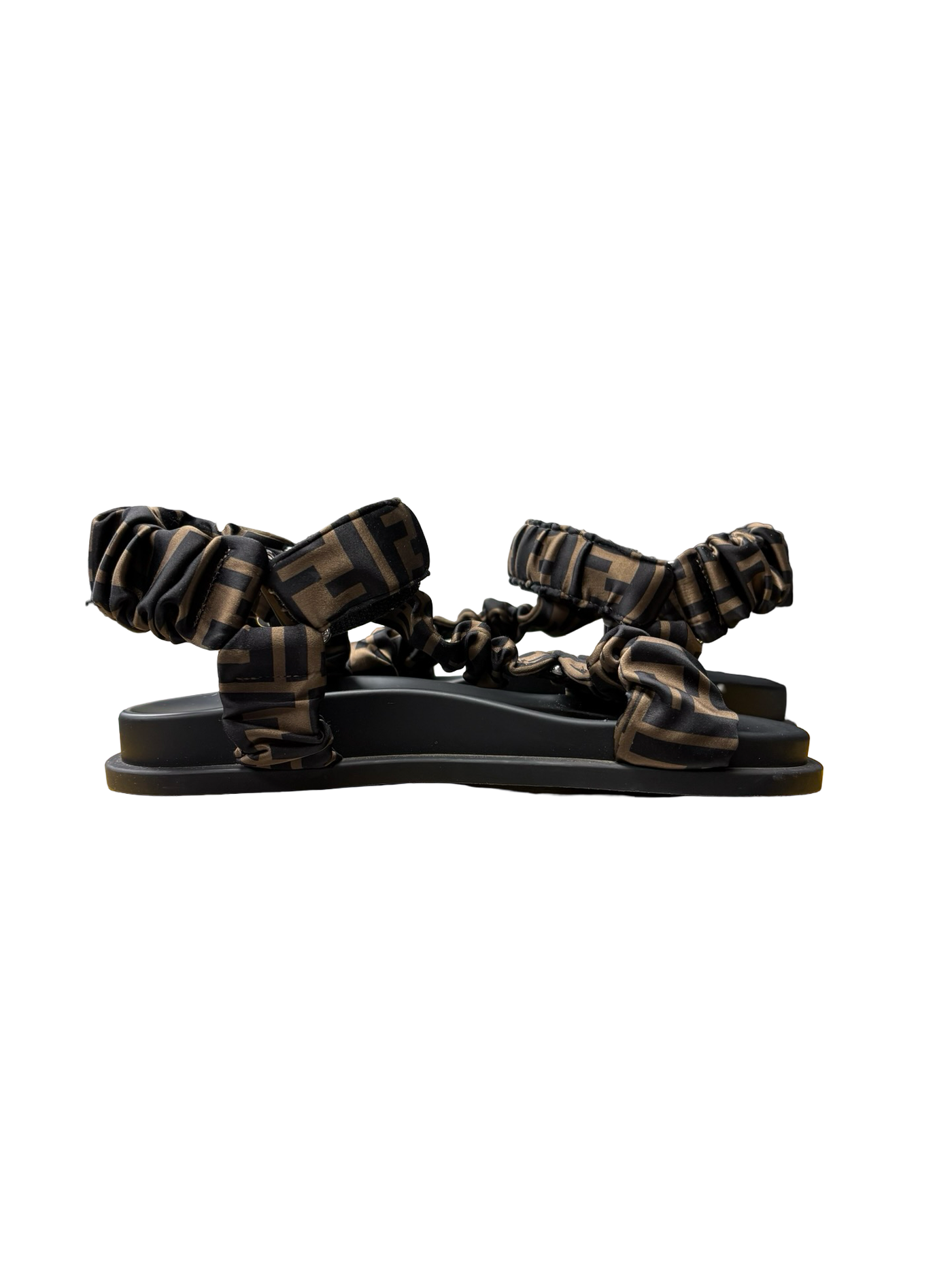 Fendi Feel Ruched Monogram Sandals