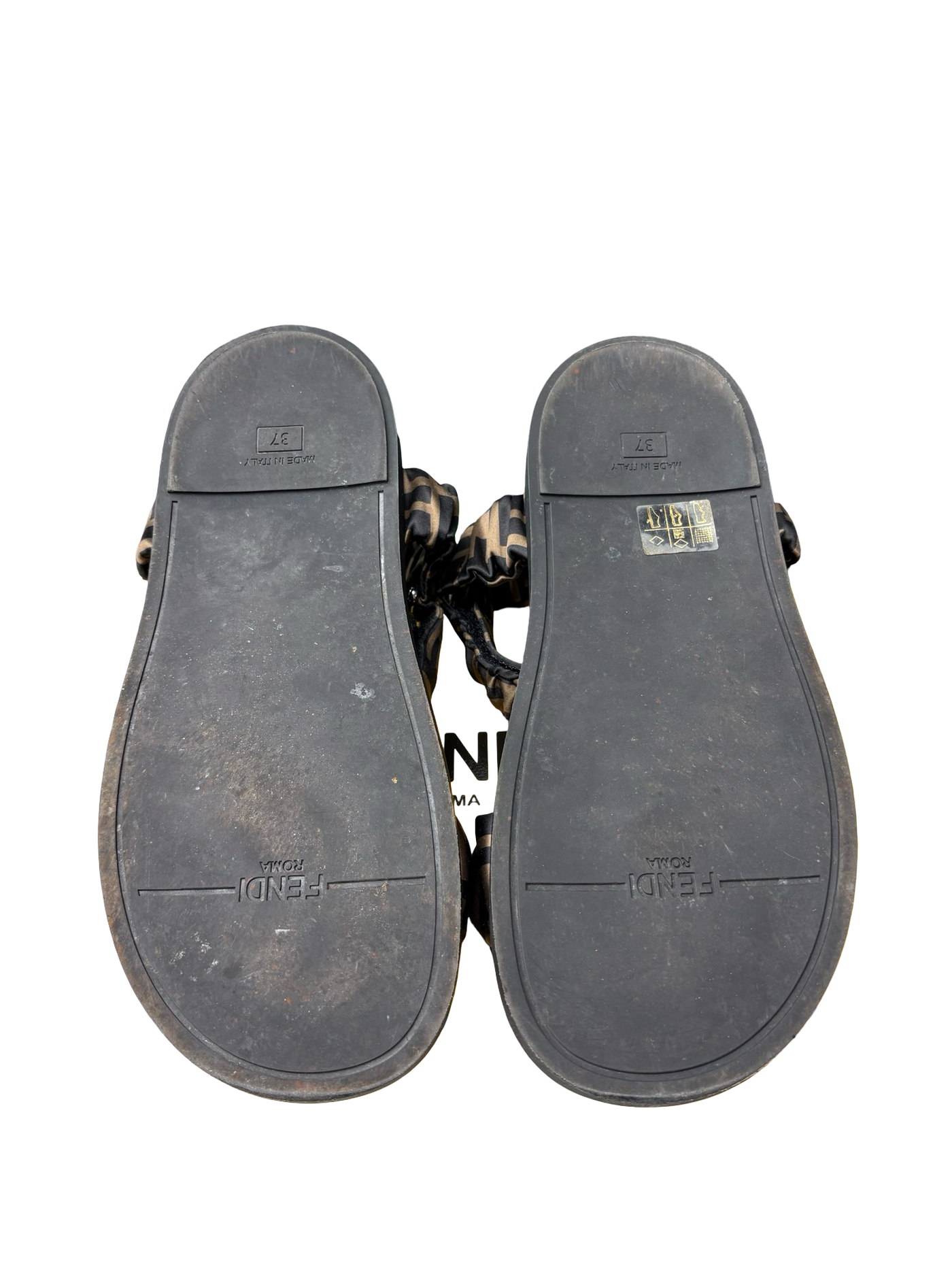 Fendi Feel Ruched Monogram Sandals