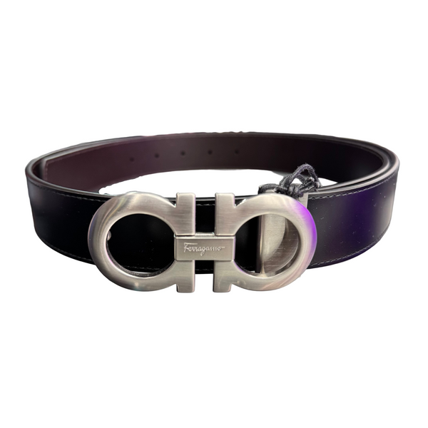 Ferragamo Reversible Gancini Buckle Belt Black Brown