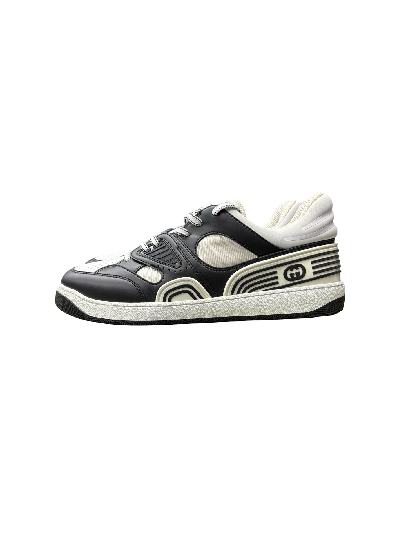 Gucci Basket Low-Top Sneakers Black/White