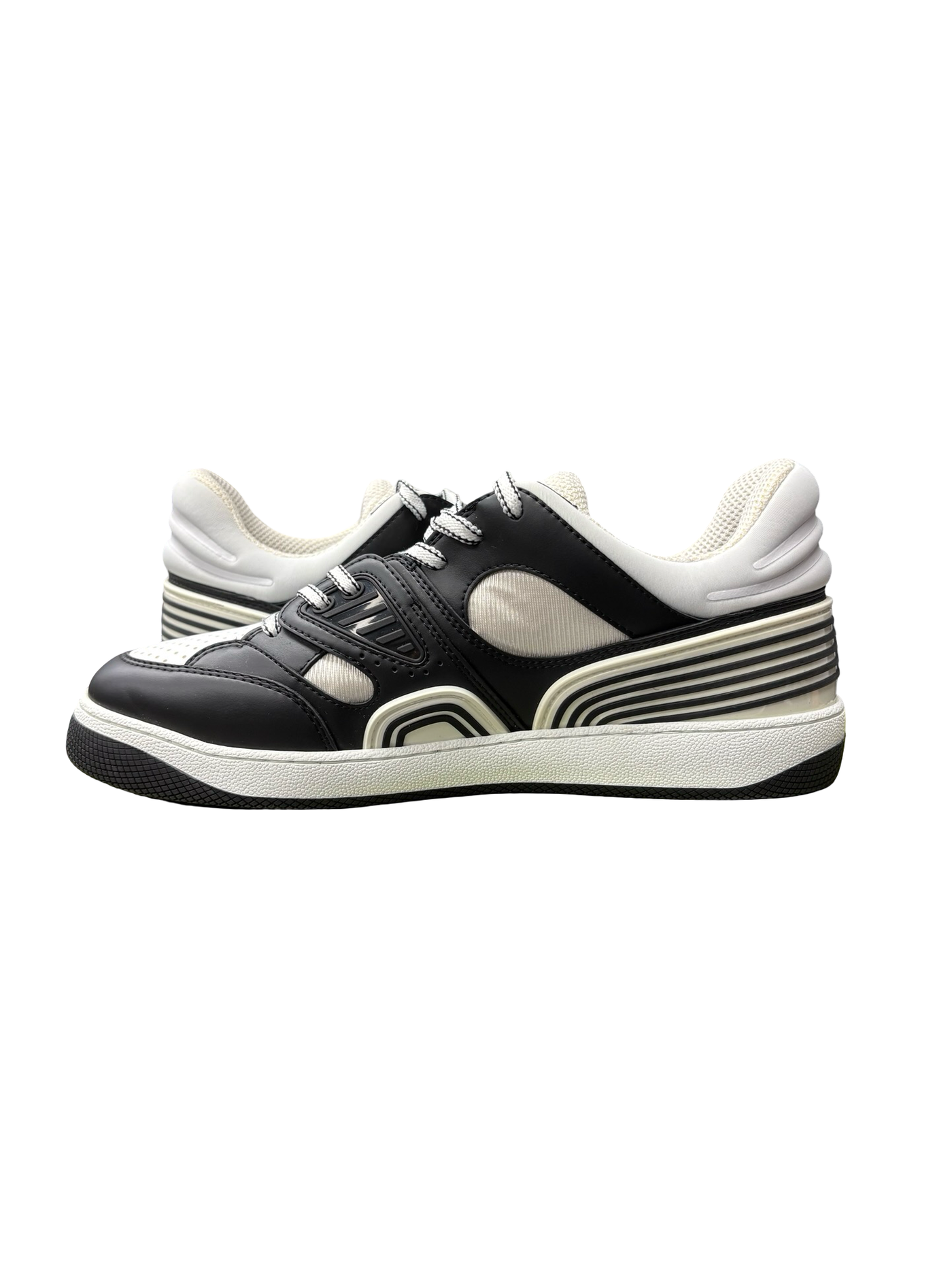 Gucci Basket Low-Top Sneakers Black/White
