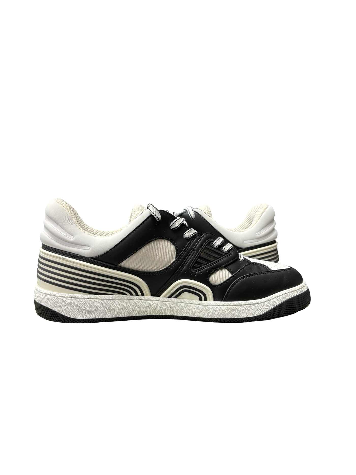 Gucci Basket Low-Top Sneakers Black/White