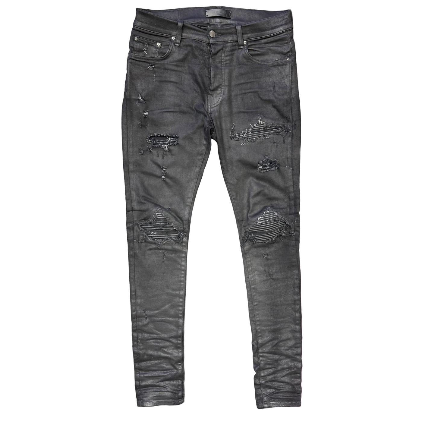 Amiri MX1 Waxed Skinny Jeans Black