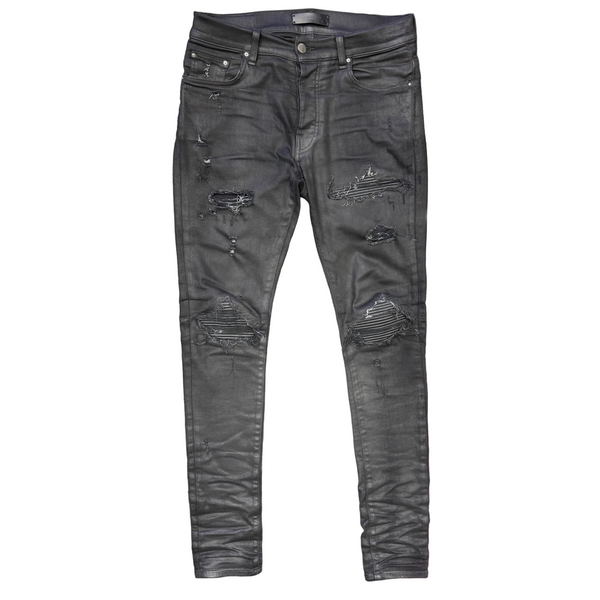 Amiri MX1 Waxed Skinny Jeans Black