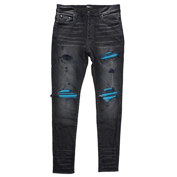 Amiri MX1 Cracked Paint Jeans Aged Black