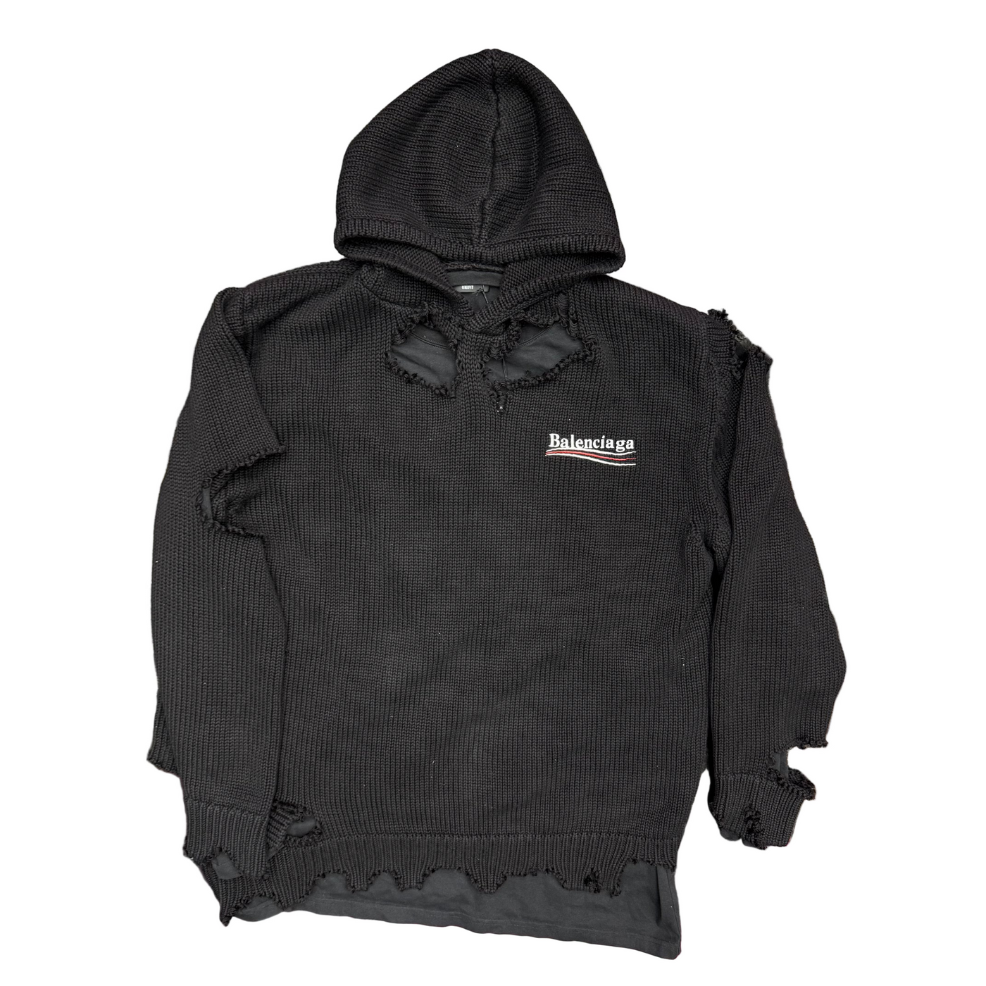Balenciaga Political Campaign Large Fit Hoodie Black