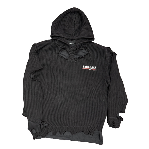 Balenciaga Political Campaign Large Fit Hoodie Black