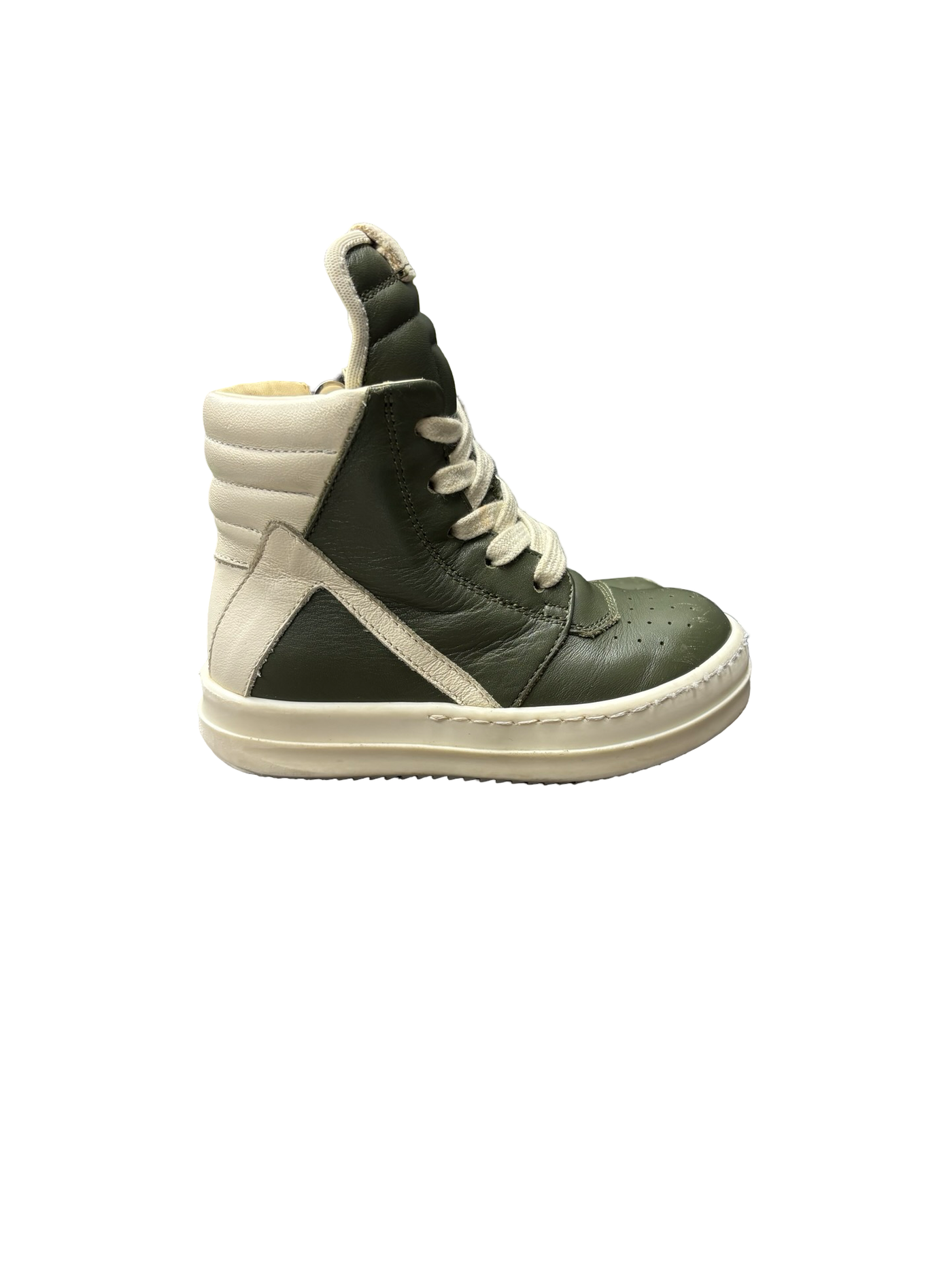 Rick Owens Green Milk BabyGeo Toddler High-Top Sneakers Olive Green