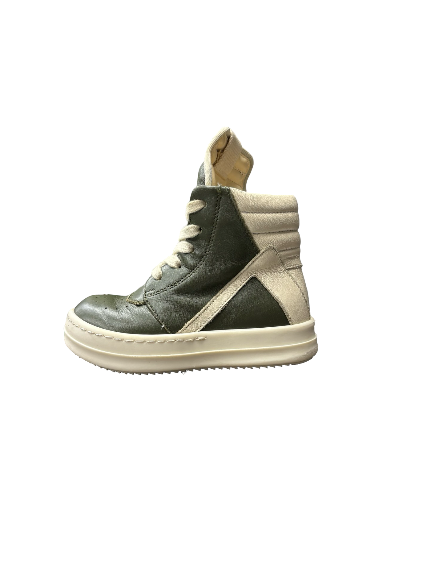 Rick Owens Green Milk BabyGeo Toddler High-Top Sneakers Olive Green