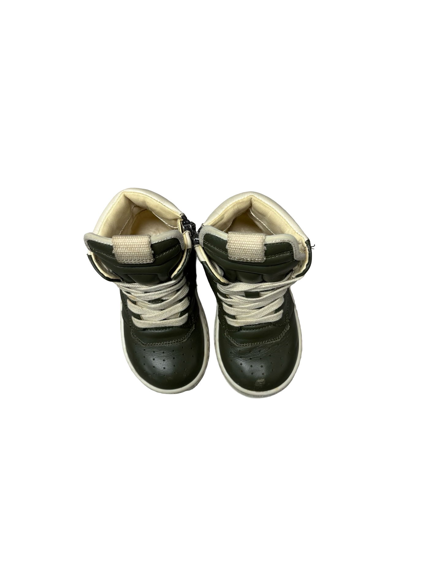Rick Owens Green Milk BabyGeo Toddler High-Top Sneakers Olive Green