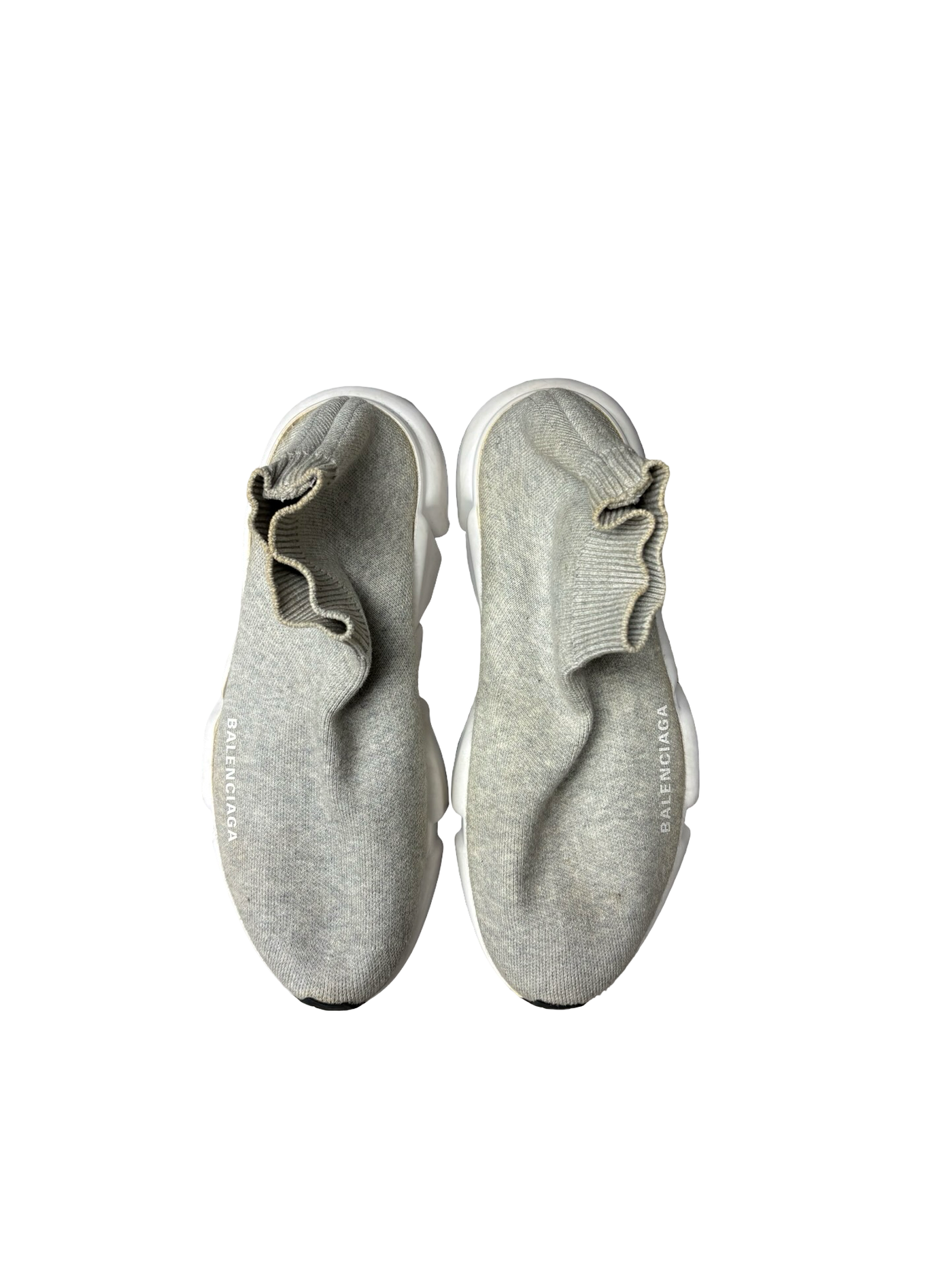 Balenciaga Speed Trainers Knit Slip On High Top Sneakers Grey