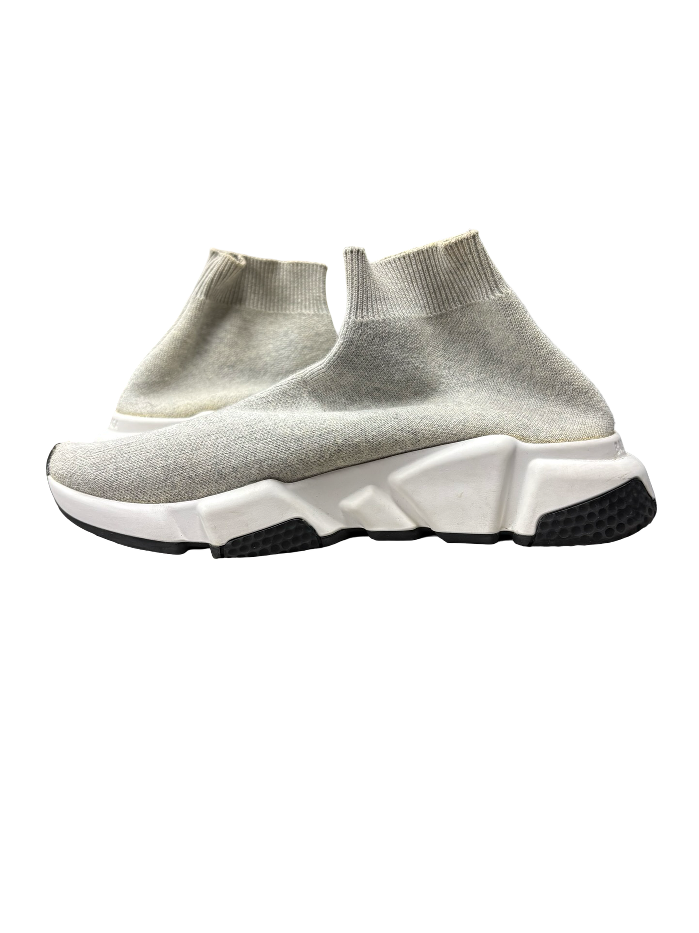 Balenciaga Speed Trainers Knit Slip On High Top Sneakers Grey