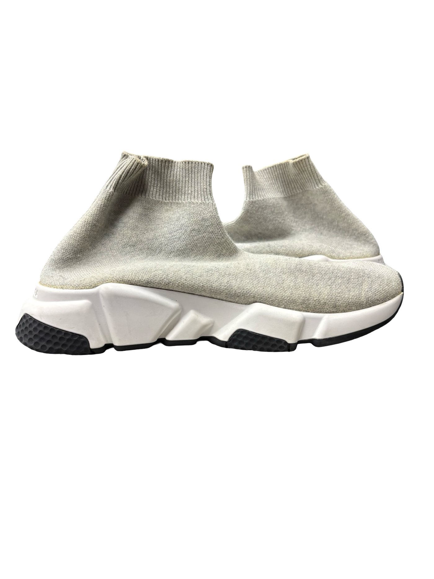 Balenciaga Speed Trainers Knit Slip On High Top Sneakers Grey