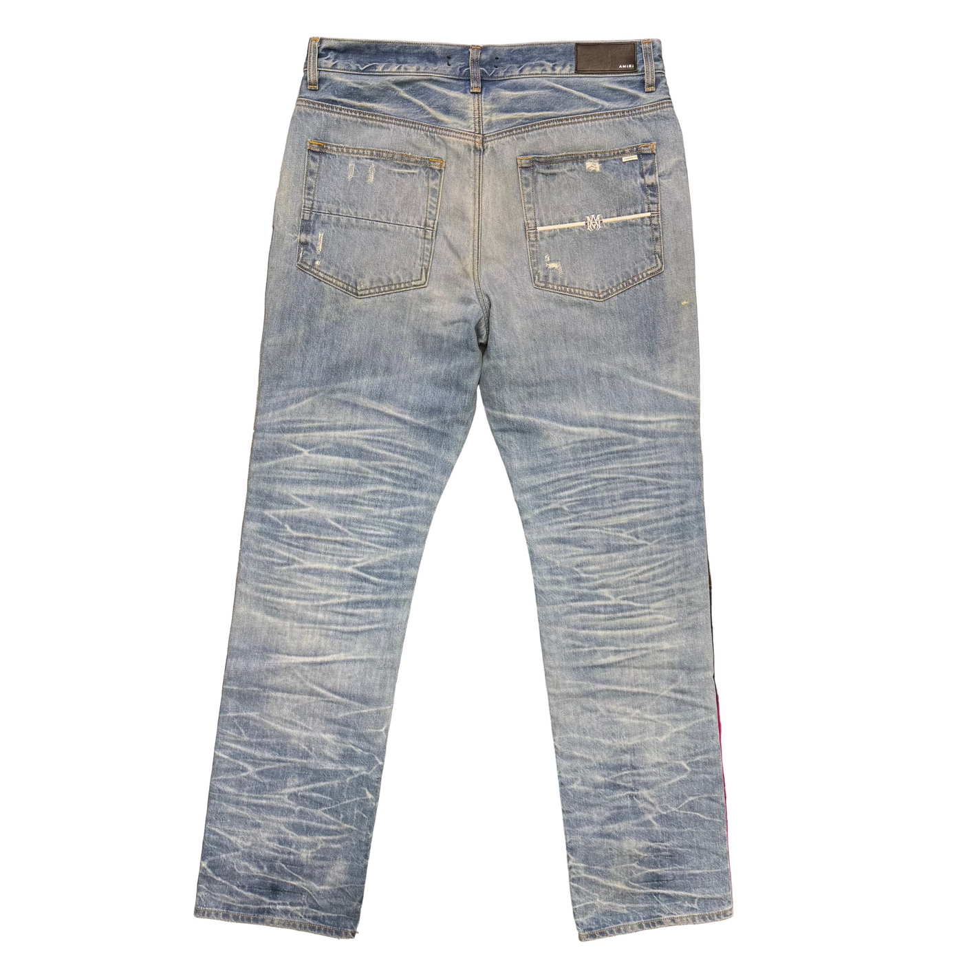 Amiri Aloha Patch Distressed Jeans Faded Indigo