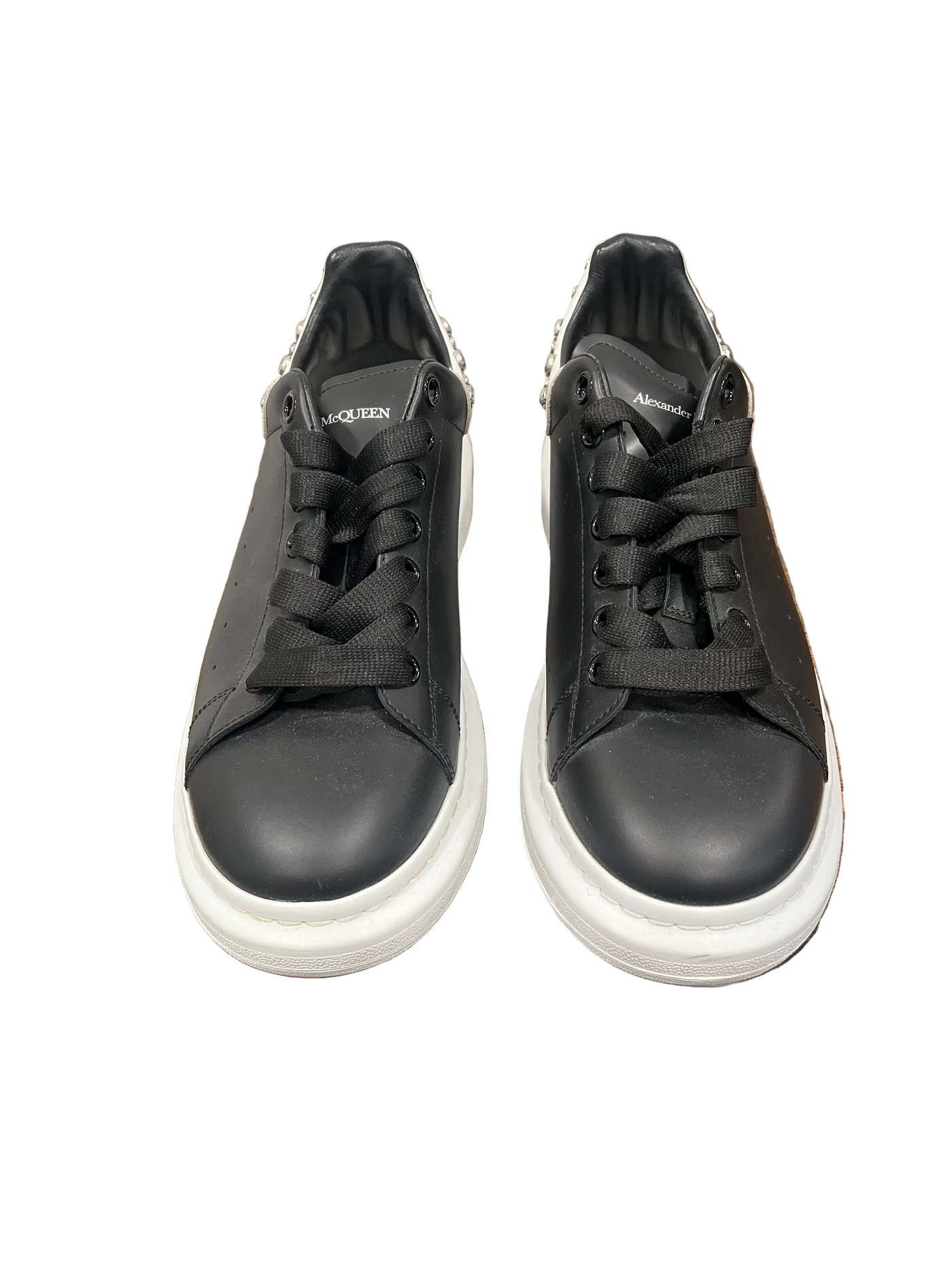 Alexander McQueen Studded Oversized Sneakers White Black