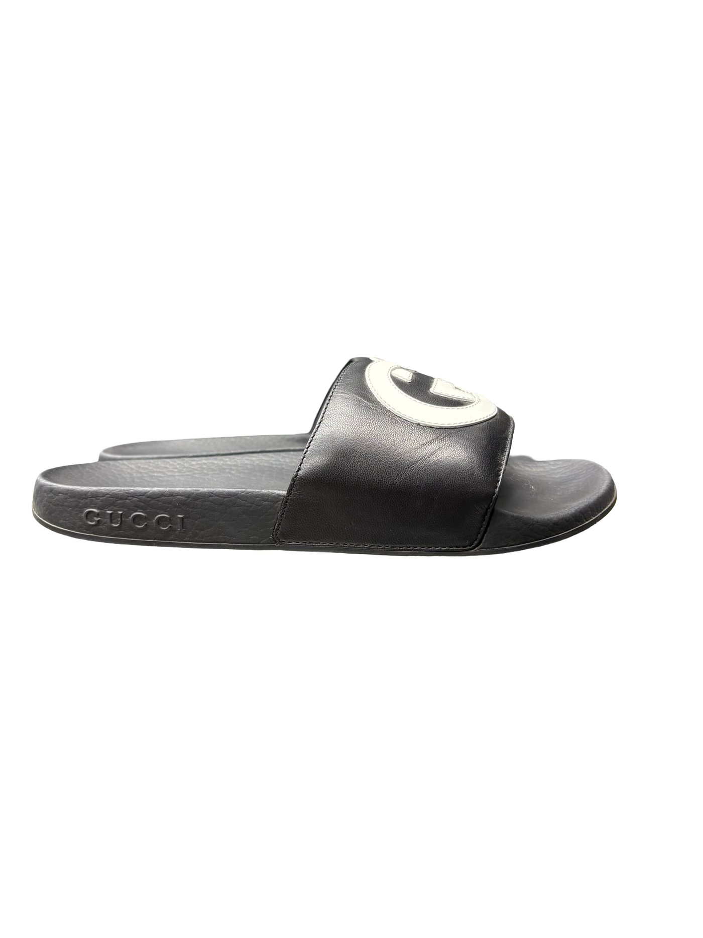 Gucci Interlocking G Slides Black/White Logo