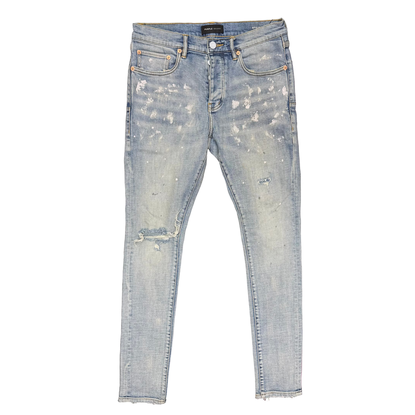 Purple Brand Paint Blowout Jeans Light Indigo