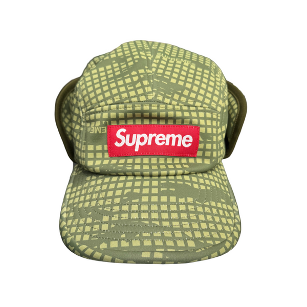 Supreme Windstopper Earflap Camp Cap Olive Grid Camo