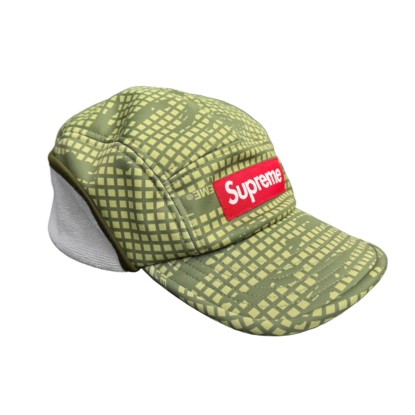 Supreme Windstopper Earflap Camp Cap Olive Grid Camo