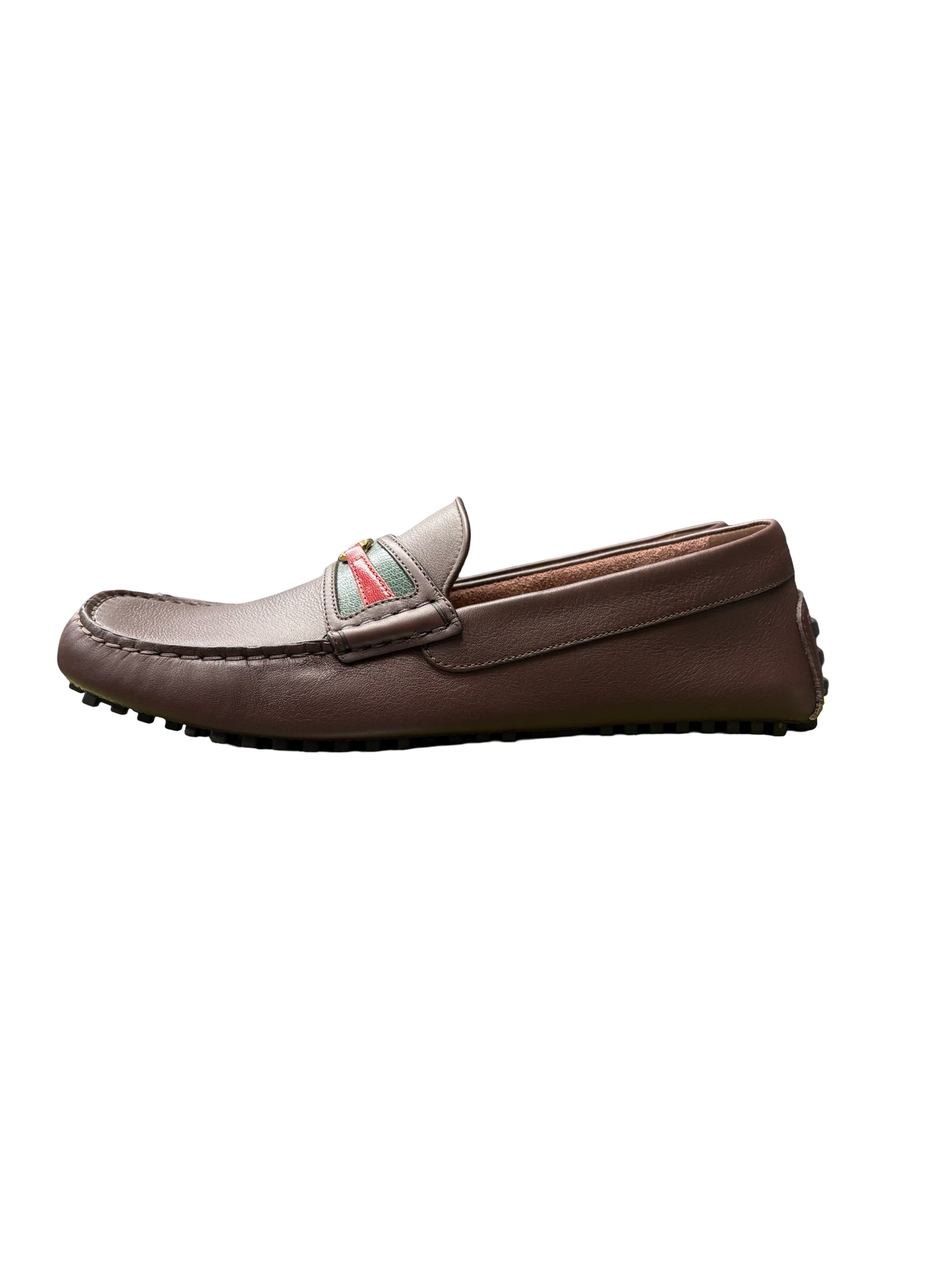 Gucci Aryton Web Stripe Leather Moccasins